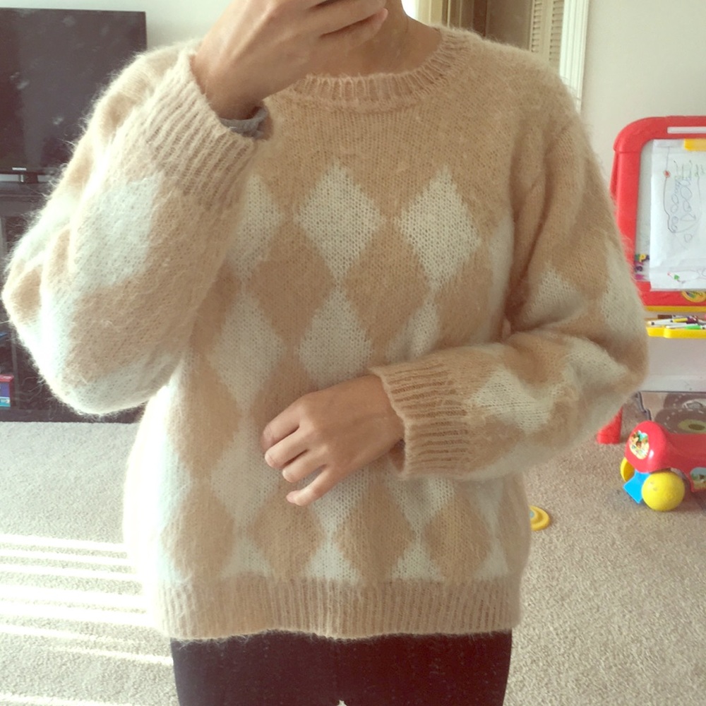 Sandro France sweater pink diamond shape